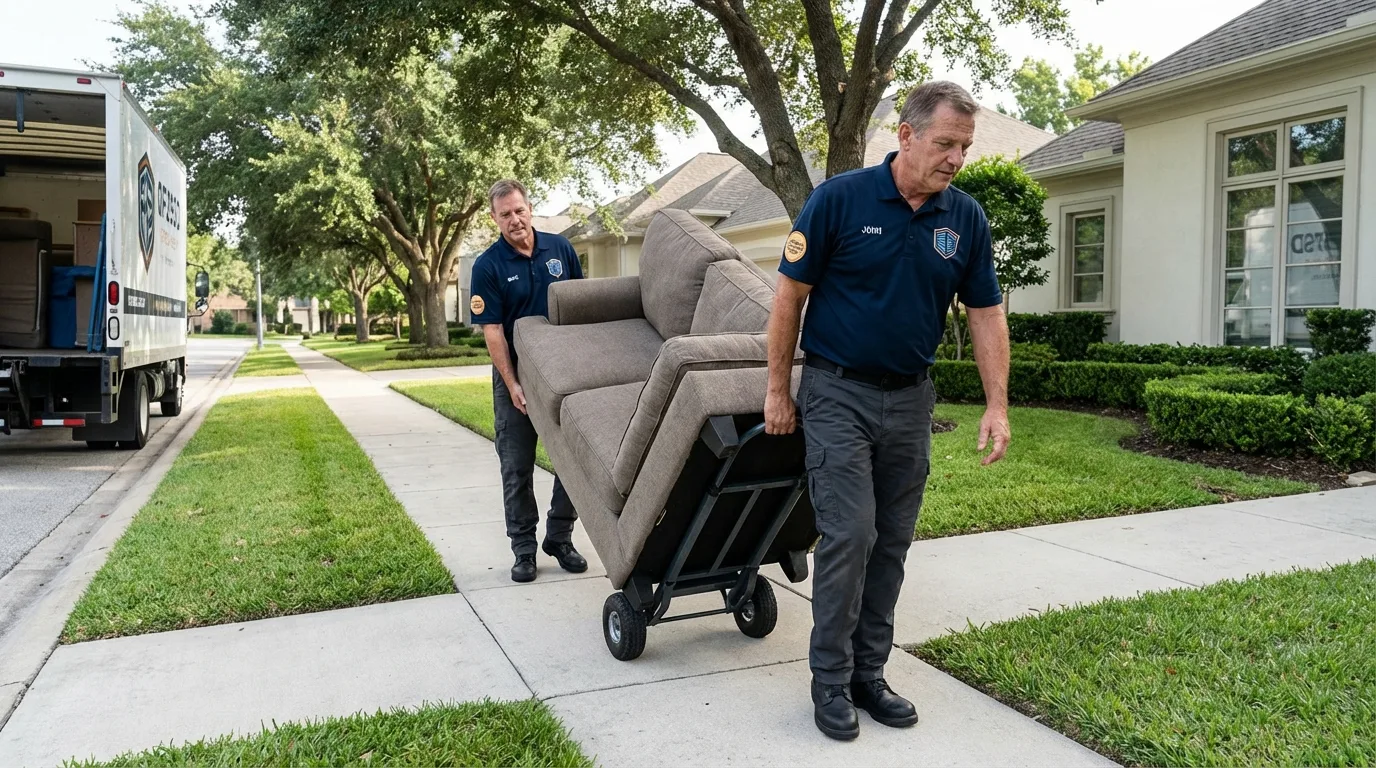 Local residential moving crew loading furniture in Golden Valley, AZ